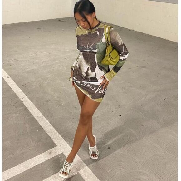 NWT iNAMORATA Vita Mesh Mini Dress Size XS - Picture 4 of 10